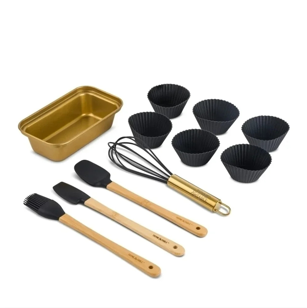 Thyme & Table 11 pc Mini Baking Set Dishwasher Safe Silicone Cupcake Liners NWT